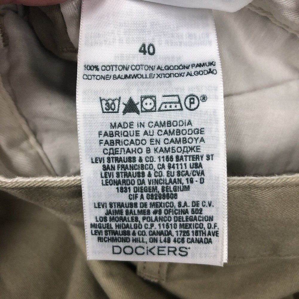 DOCKERS KHAKI MEN'S Sz 40 SHORTS FLAT FRONT CLASSIC FIT - Picture 6 of 6